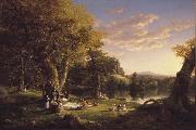 Thomas Cole The Pic-Nic (mk13) oil painting on canvas